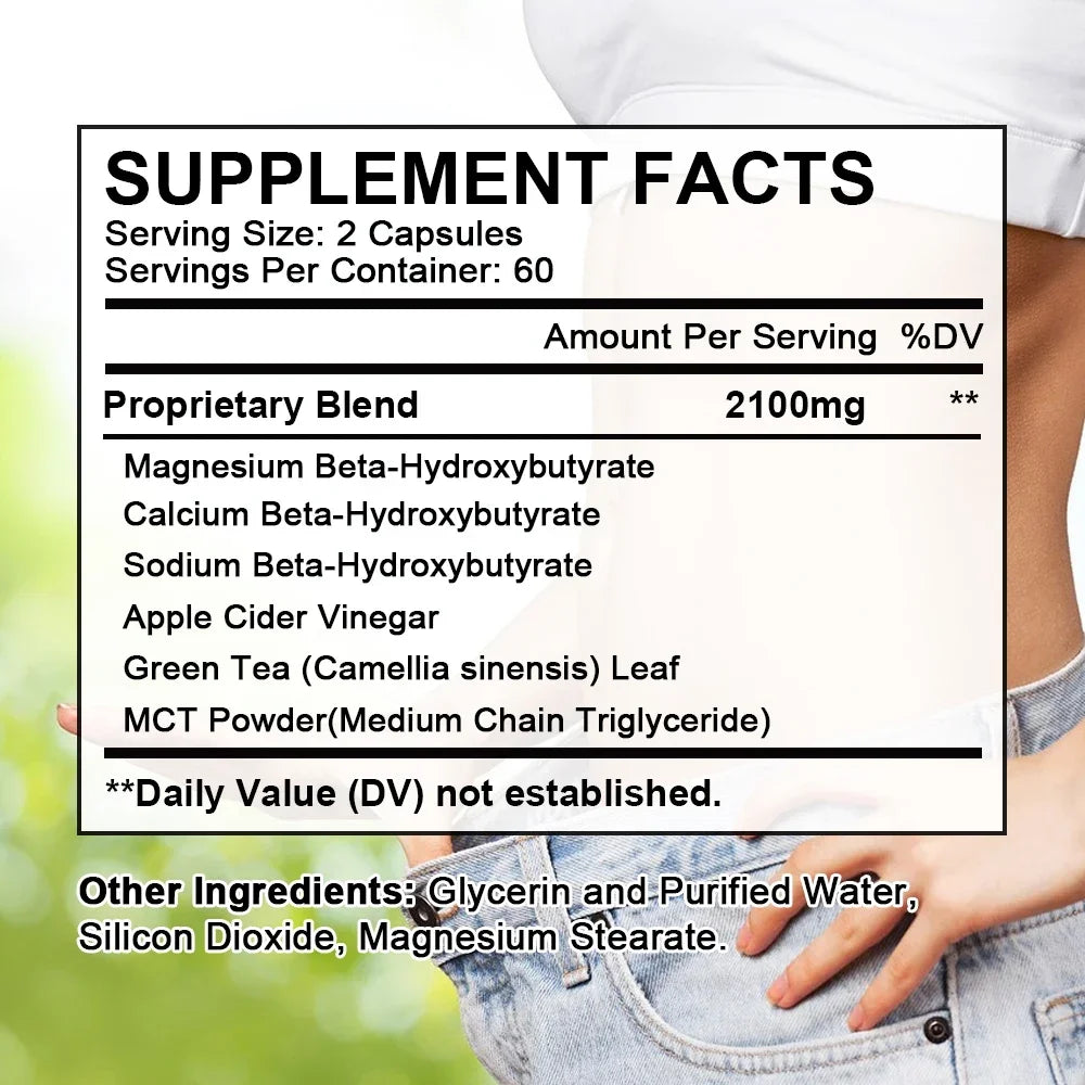 Tecepec Keto Plus+ Weight Loss Supplement Fat Burning Capsules Malic Acid Burn Belly Fat and Muscle Supplement Ketogenic Diet BareGlow