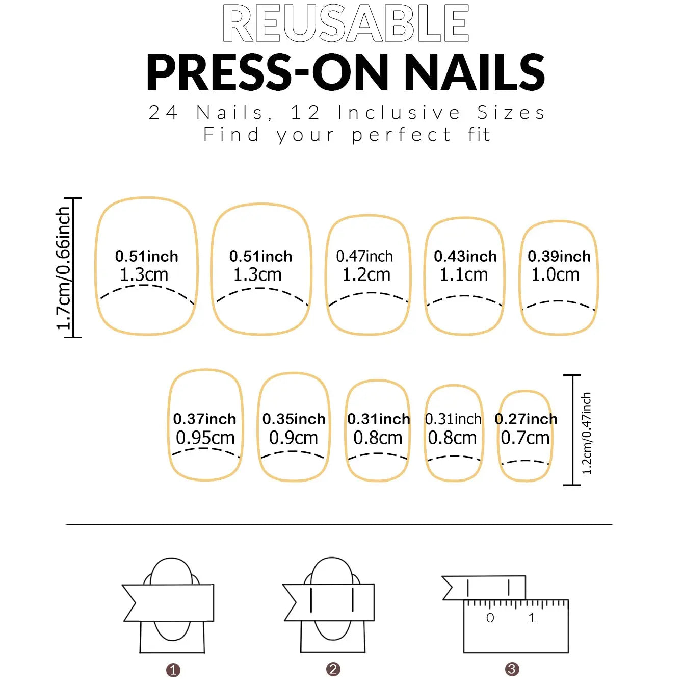 48pcs French black border hand and foot armour Glossy fake toenails fully covered with nude spring break toenails for women's na BareGlow