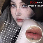 58pcs Non Piercing Lip Nails Sticker Selfadhesive Waterproof Reusable Fake Lip Nail Eyebrow Nose Ring Body Belly Button Jewelry BareGlow