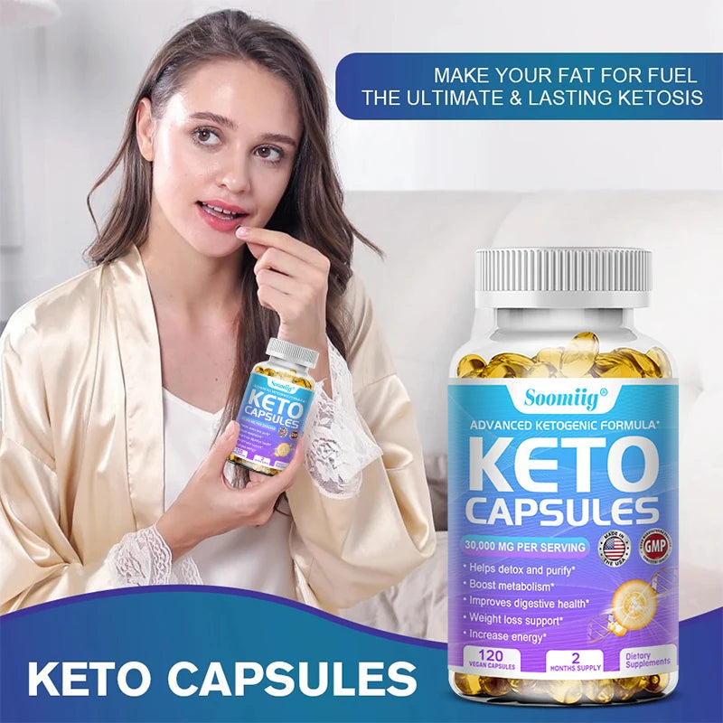 Keto Capsules - Fat Burning, Detoxification, Weight Loss, Metabolism Boost, Weight Management, Immune System Boost BareGlow