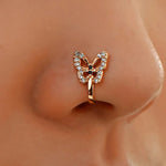 Fashion Gold Color Dragon Butterfly Fake Nose Ring for Women Africa Copper Helix U Shape Faux Aro Nariz Piercing BareGlow