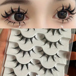Anime-Inspired False Eyelashes, 5 Pairs Cartoon Eye Faux Lashes, Dramatic Look Demon Style, Volumizing & Lengthening BareGlow