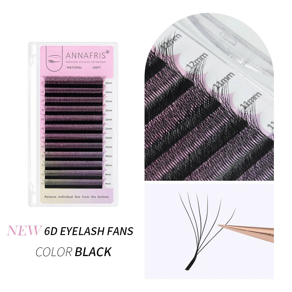 ANNAFRIS Premade Volume Fan YY 3D 4D 5D W-Shaped Lash Automatic Flowering W Lashes Extension Natural Soft Full Dense Mink Lash BareGlow