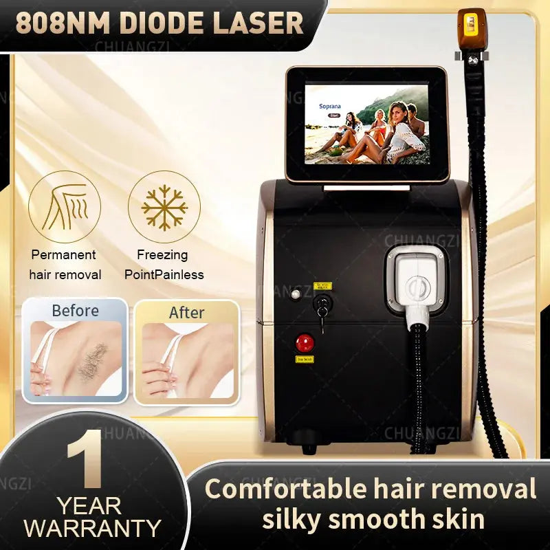 5000W Face 808nm Diode Laser Hair Removal Machine Alexandrit Permanent Painless Physical Underarm Body Care Depilation Equipment BareGlow