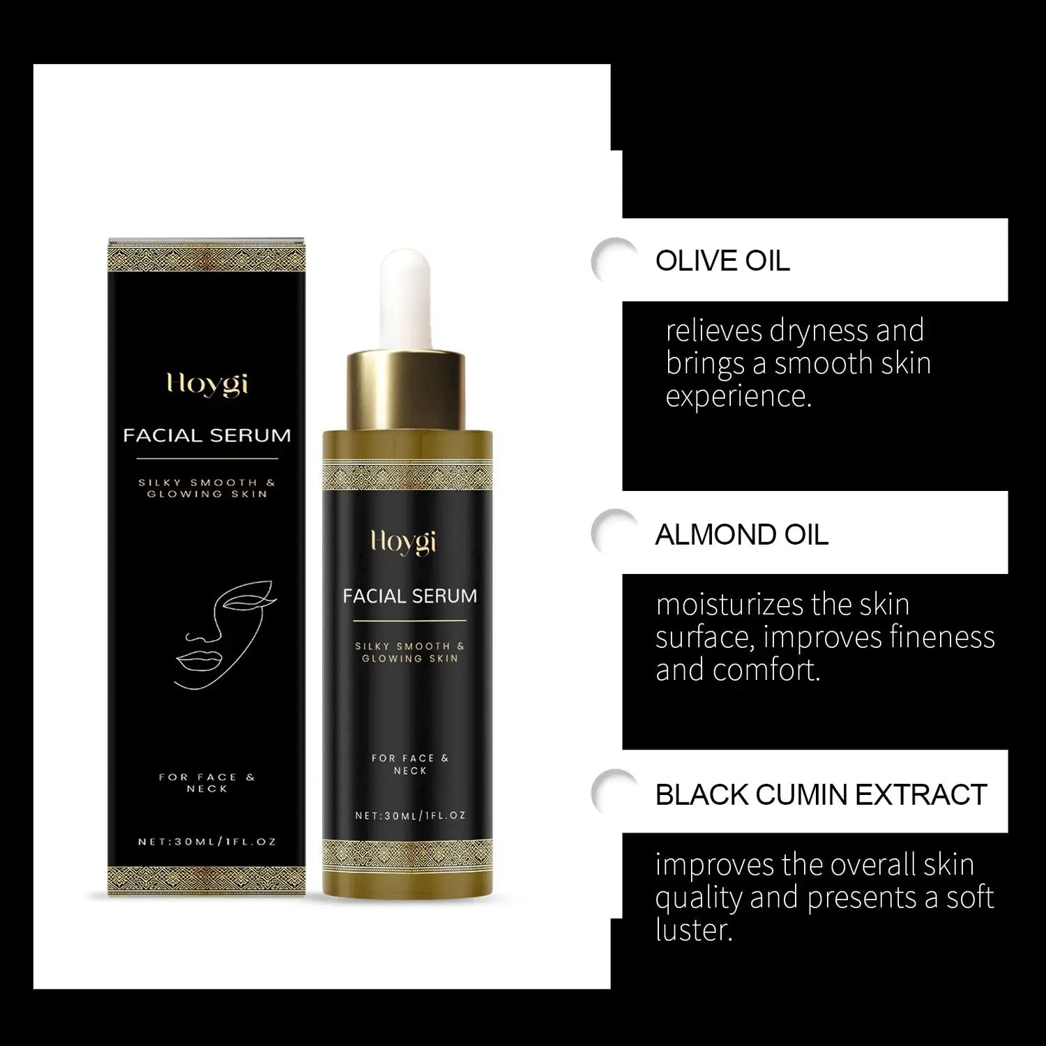 Facial Care Essence, Moisturizing, Radiance - Boosting, Lightweight, Hydrating, Smooth, Soft & Elastic Skin, Skincare Serum BareGlow
