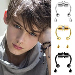 5pcs Stainless Steel Magnet Fake Nose Ring Hoop Fake Piercing Hoop Septum Rings For Women Fashion Gothic Rock Body Jewelry Gifts BareGlow