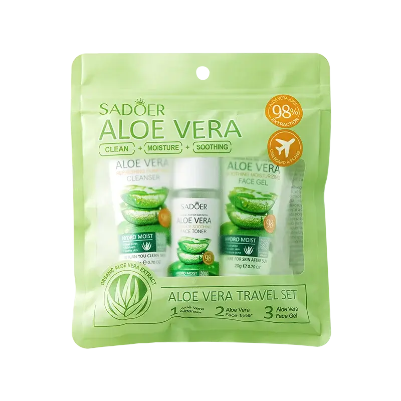 Facial Skin Care Set Moisturizing Facial Cleanser Refreshing Facial Cleanser firming Aloe Vera Face Gel Rejuvenate Skin Lighten BareGlow