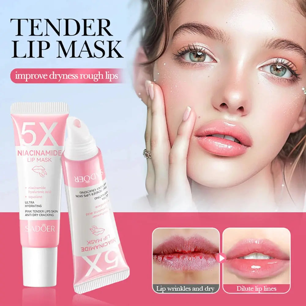 5X Niacinamide Plumping Lip Mask – Intense Hydration & Anti-Dryness for Soft, Pink Lips | Care Chapped Lips Overnig 10g/pc BareGlow