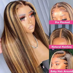 Highlight Wigs Colored Straight Lace Front Human Hair Wigs For Women Honey Blonde Straight 13x4 Hd Lace Frontal Wigs Human Hair BareGlow