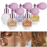 5 Color Body Highlight Powder Spray Brightening Sparkling Glitter Clothes Face Hair Makeup Highlighter Spray BareGlow