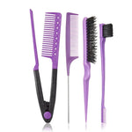 4/5Pcs Set Hair Brush Set Hairdressing Spray Bottle Hair Folding V Type Hair Straightener Teasing Edge Control Hair Brush BareGlow