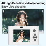 4K Digital Camera  24 Million Pixels Video Camcorder 16x Zoom Compact Cameras Auto Focus for Kids Adult Beginners Photograph BareGlow