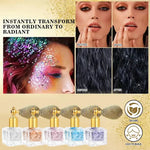 Highlighter Powder,Fairy powder High Gloss Glitter Shimmer Baked Powder Face Body Lasting Sparkling Highlighter Makeup Cosmetics BareGlow