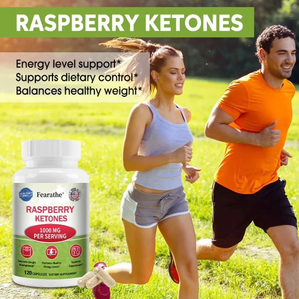 Raspberry Ketones Capsules - Fat Burning, Metabolism Boosting, Healthy Weight Management, Appetite Suppressant BareGlow