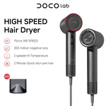 DOCO LAB Professional Hair Dryer 110000 RPM High-Speed Brushless Motor for Fast Drying Anti-static Negative Ion Technology Hair BareGlow