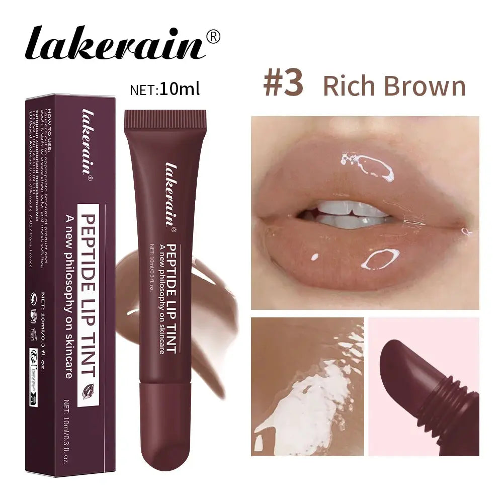Lakerain 10ml Lip Balm Gel Texture Long Lasting Moisturizing Restore Replenish Non-Sticky Fragrance-Free Tinted Lip Serum Makeup BareGlow