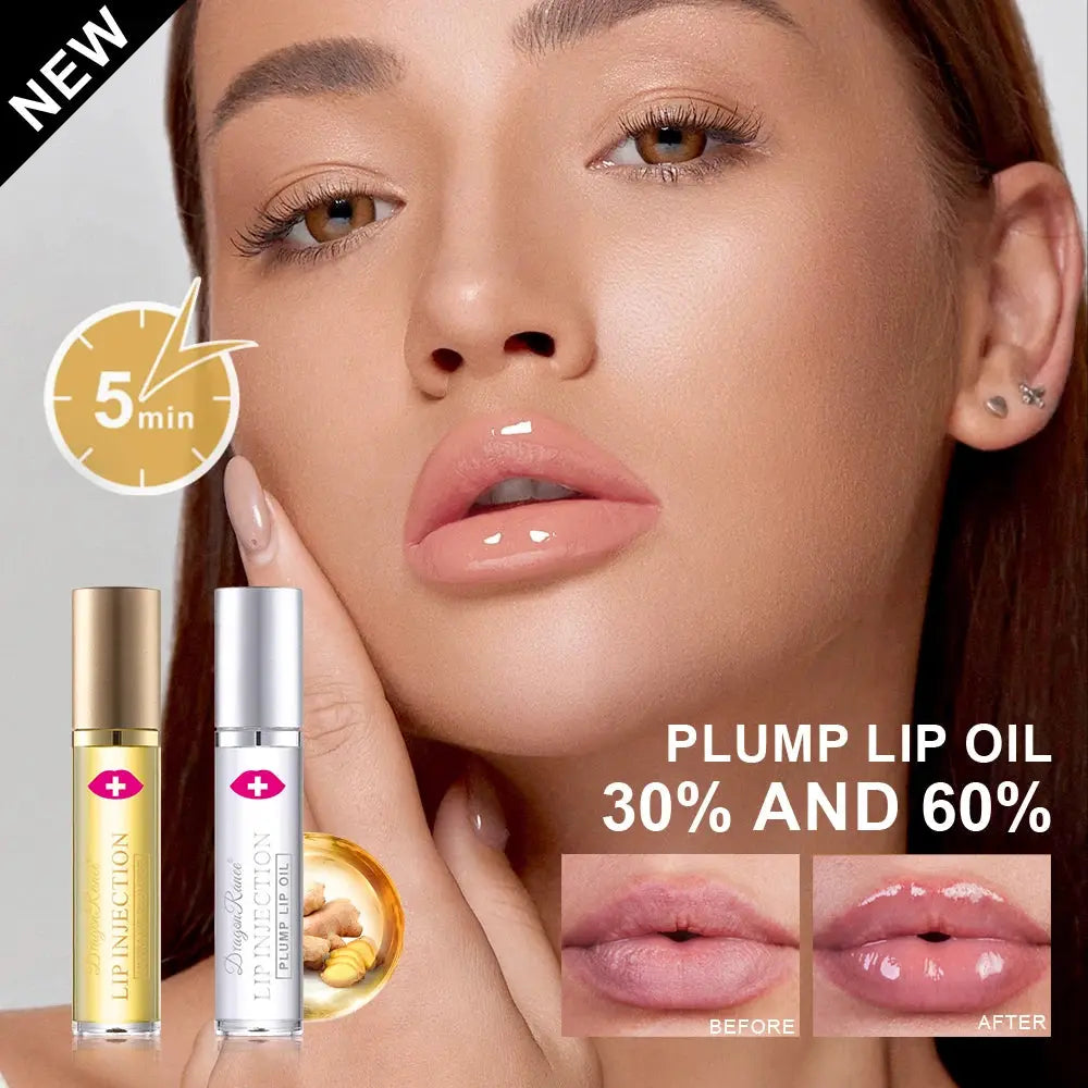 Lip Plumping Oil Moisturizes, Hydrates, and Adds Color as a Base for Lip Care. Glass Lip, Pouty Lips, Glossy Mirror-Like, Gentle, Colorless Lip Oil BareGlow