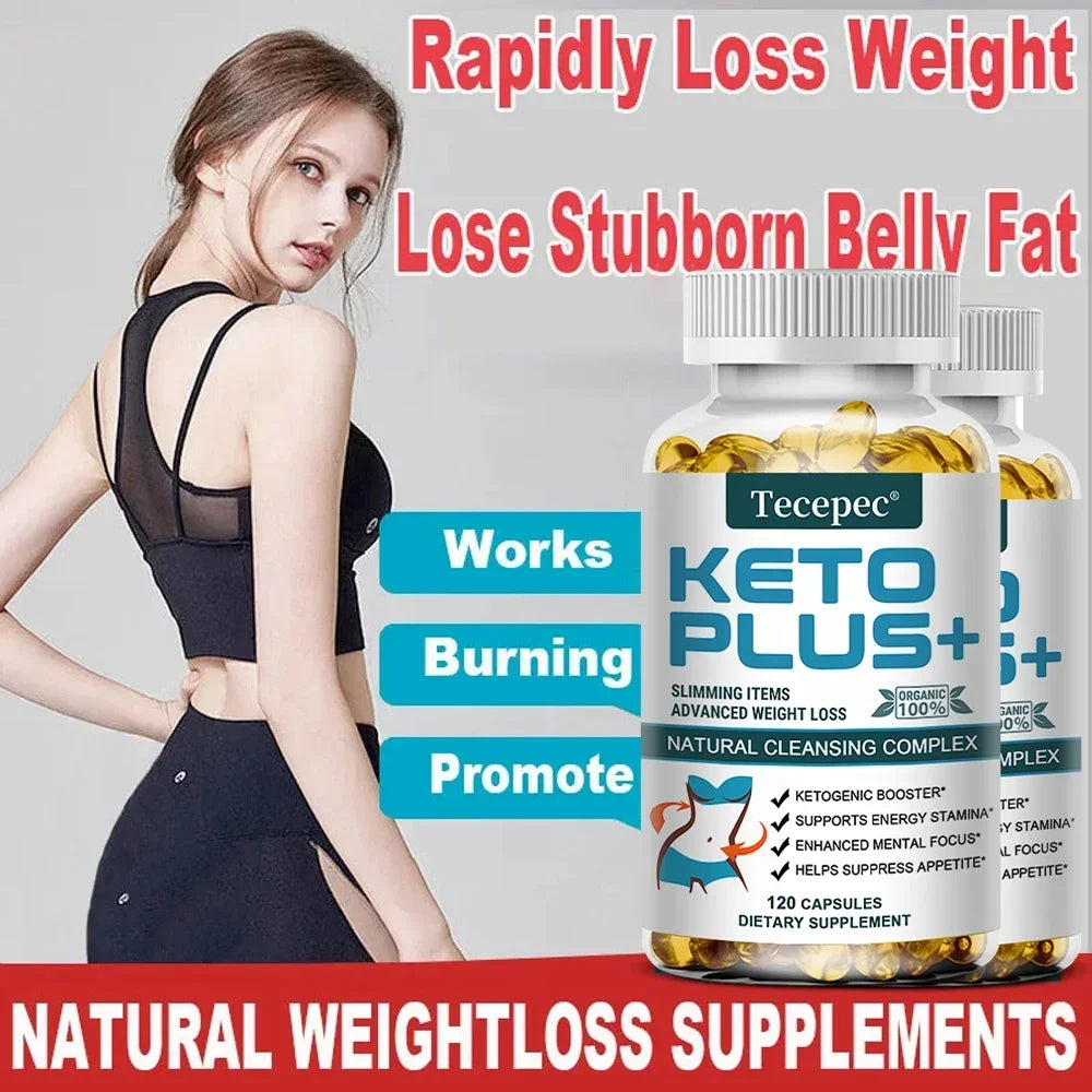 Tecepec Keto Plus+ Weight Loss Supplement Fat Burning Capsules Malic Acid Burn Belly Fat and Muscle Supplement Ketogenic Diet BareGlow