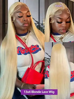 40 42 Inch 613 Blond Straight Human Hair Wigs 13x4 13x6 HD Lace Frontal Wigs Remy Honey Blond Bone Straight Lace Front Wig BareGlow