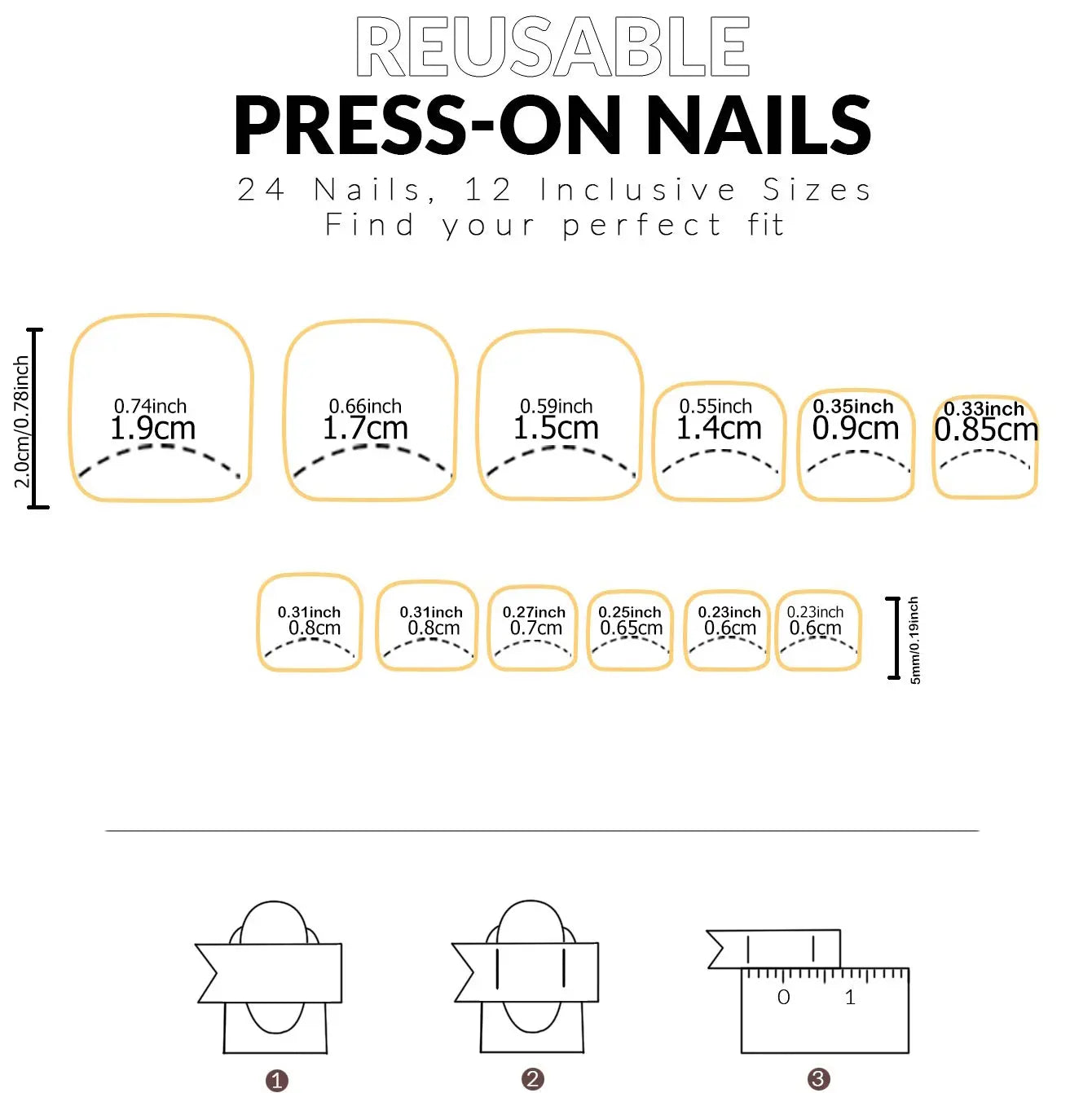 48pcs French black border hand and foot armour Glossy fake toenails fully covered with nude spring break toenails for women's na BareGlow