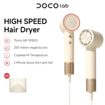 DOCO LAB Professional Hair Dryer 110000 RPM High-Speed Brushless Motor for Fast Drying Anti-static Negative Ion Technology Hair BareGlow