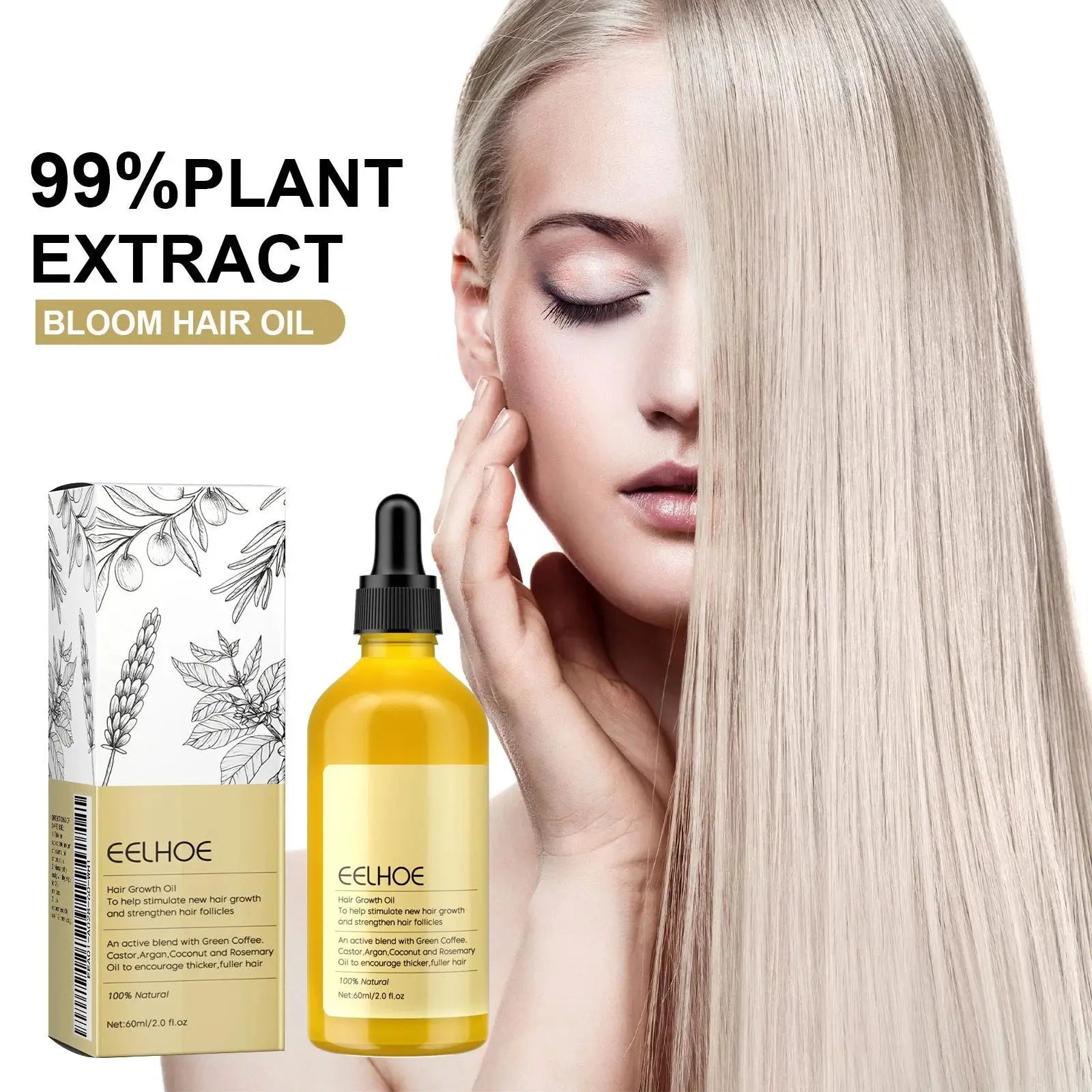 1/2/3pcs Natural Hair Growth Oil Rosemary Anti Hair Loss Regrowth Moisturizing Repair Anti Baldness Fast Hair Growth Serum Oil BareGlow