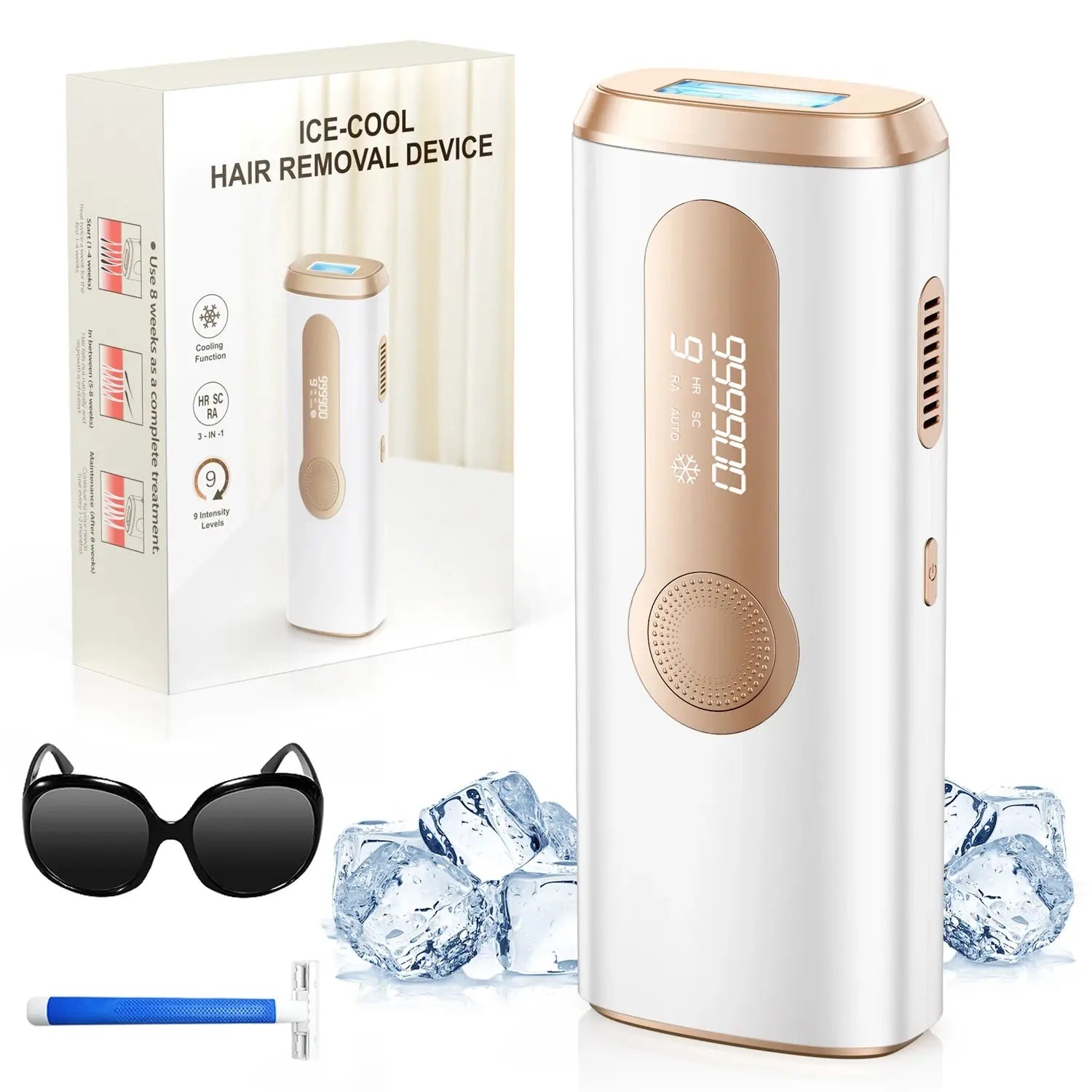 990000 Flash Laser Epilator IPL Hair Removal For Men and Women Body Bikini Facial  Permanant Painless IPL Hair Remover Machine BareGlow