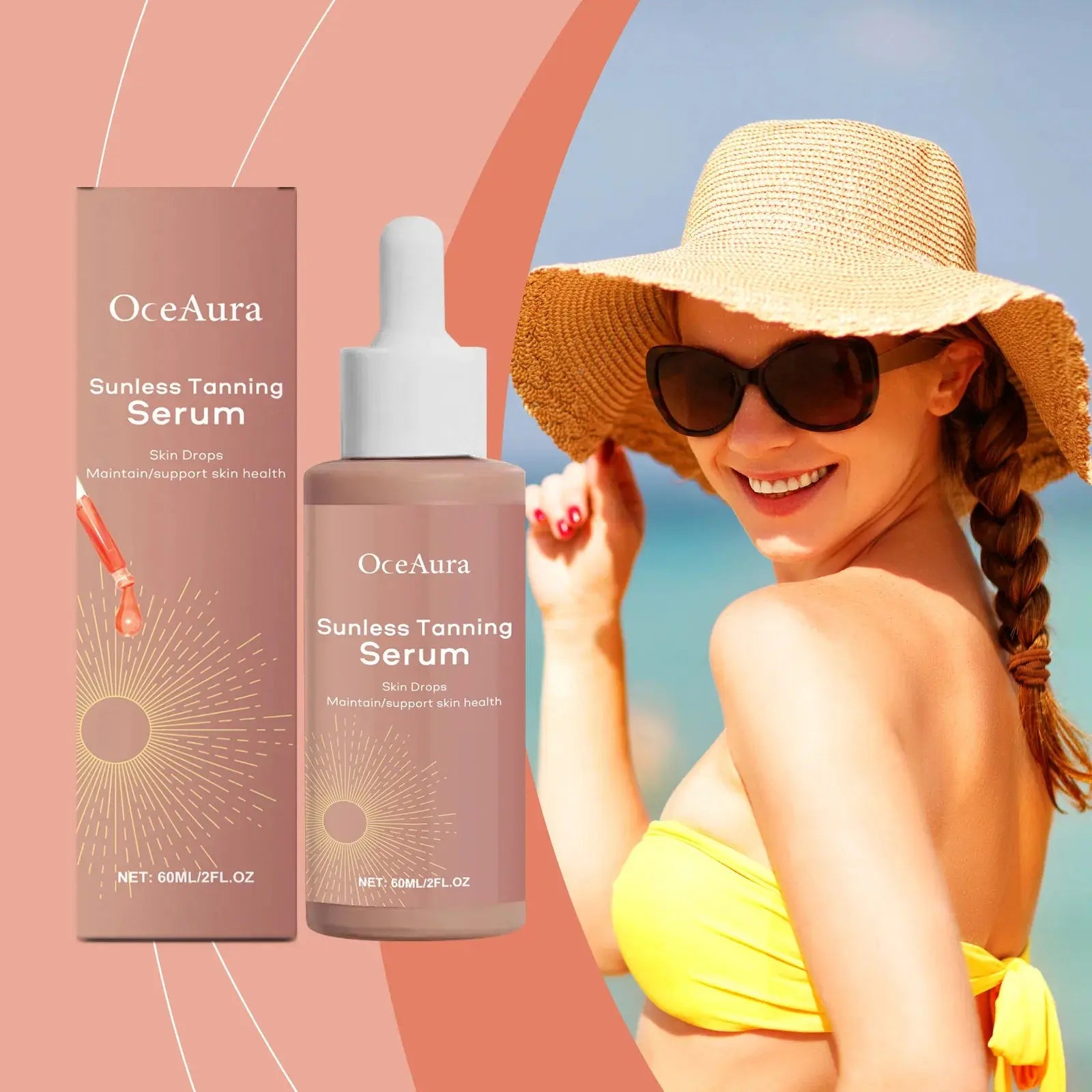 Herbal Sunless Tanning Essence Lasting Absorb Sunlight Natural Skin Sexy Protect Solarium Body Face Bronze Self Tanning Serums BareGlow