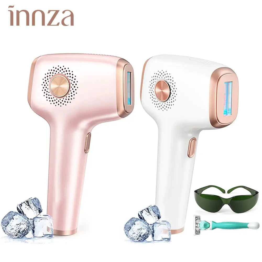 INNZA Hair Removal with Ice Cooling Care Function for Women Permanent,999,999 Flashes Painless IPL Hair Remover Device BareGlow