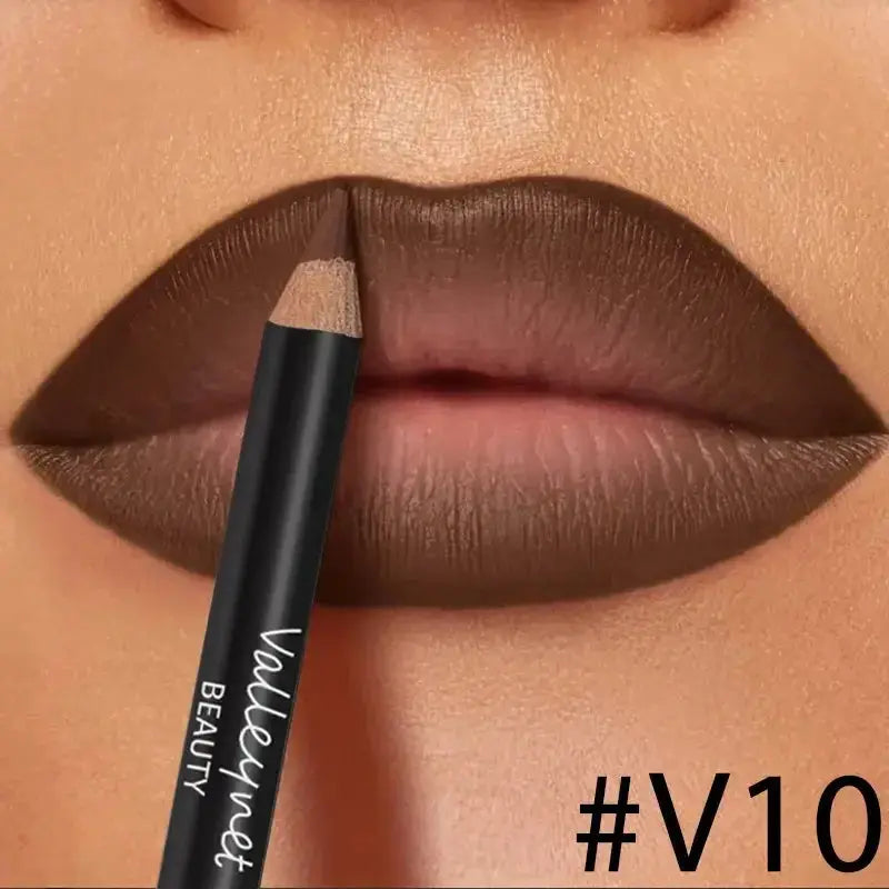 4pcs Lip Kit Set-3pcs Lip Liner+1pc Lip Glaze, Waterproof&Long-Lasting Matte Effect,Versatile for Casual & Formal Occasions, BareGlow