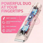 2-in-1 dual-head electric epilator and shaver for underarms, legs and face hair removal, birthday/Christmas gift BareGlow