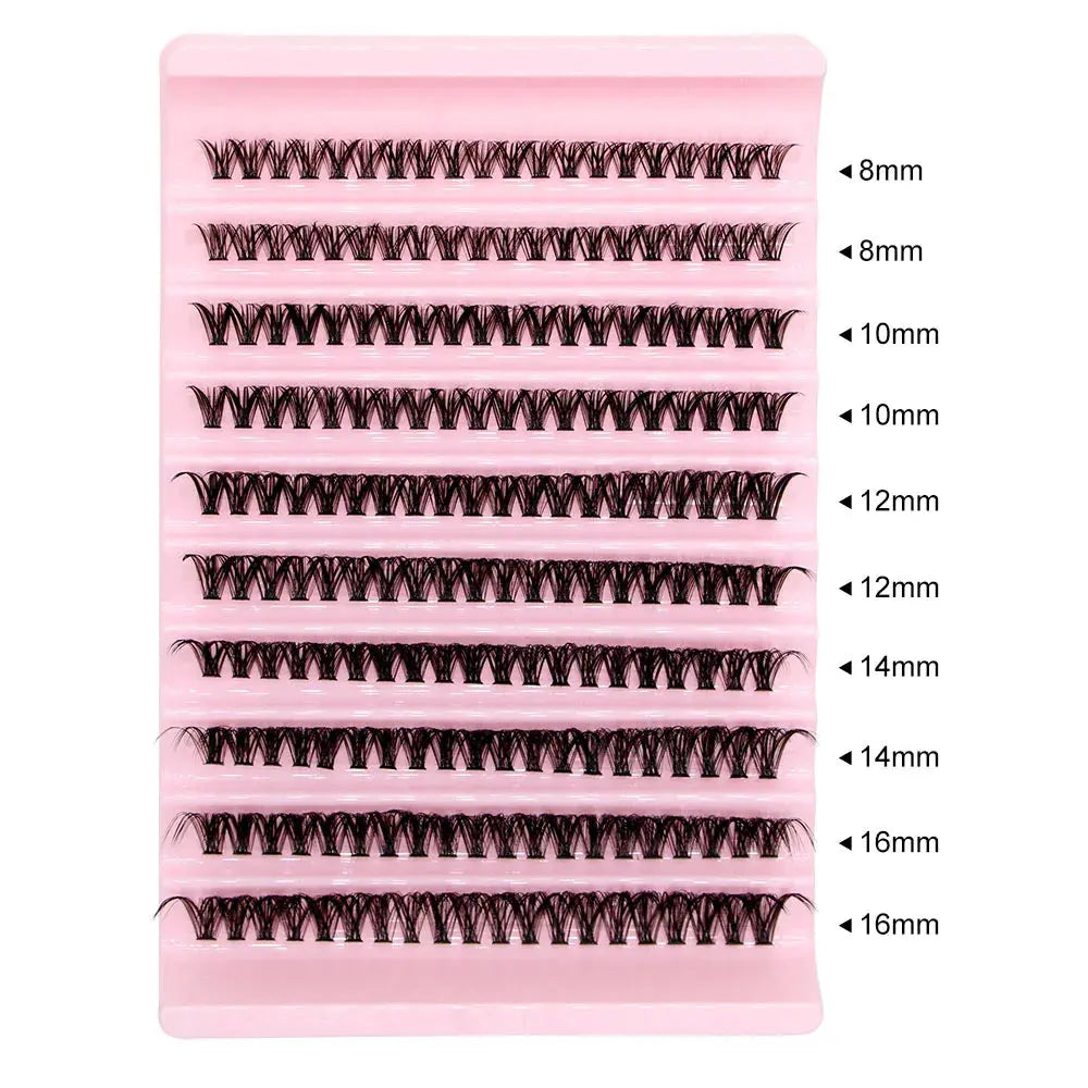 Super Bunch Mink Eyelashes 1 Box/200 Bundles Natural Eyelash Extension 3D Russia Individual Cluster Makeup Tools Lashes Cilia BareGlow