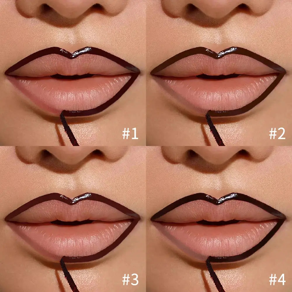 Waterproof Lip Liner Peel Off Tattoo Lipgloss Waterproof Long Lasting Matte Lip Tint Brown Contour Tear-off Lips Stain Cosmetic BareGlow
