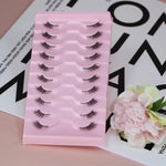 Half eyelashes, natural appearance 10 pairs of thick cat eyelashes 10mm Wispy eyelashes with short false eyelashes 3D04-10F BareGlow
