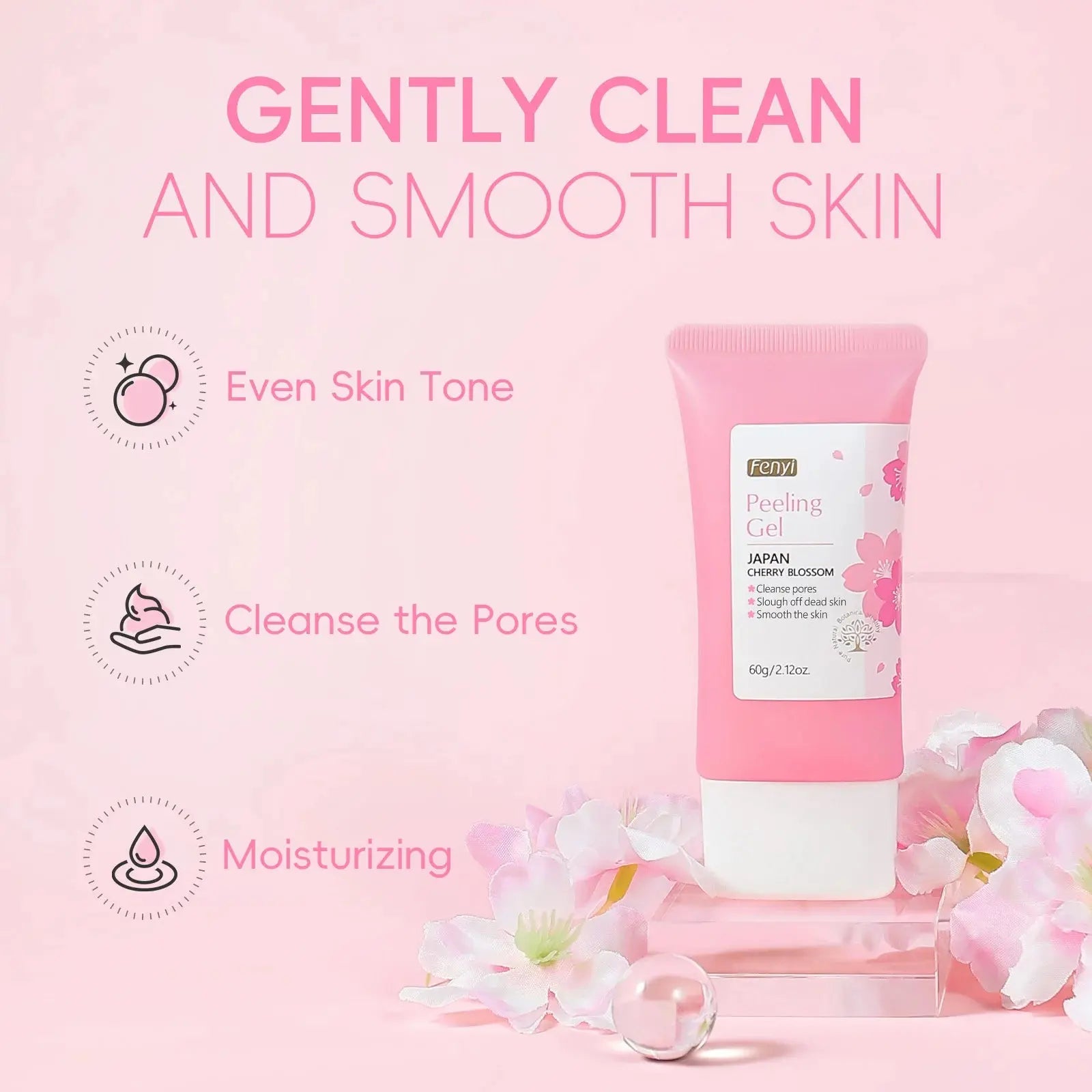 Sakura Face Deep Cleaning Exfoliating Gel Skin Care Whitening Moisturizer Repair Facial Scrub Skin Care 60g BareGlow