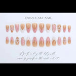 24 Pcs Pink French 3D Flower Decorations for Fake Nails Almond Press on Nails Acrylic Artificial Reusable False Nails Self-nail BareGlow