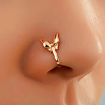 Fashion Gold Color Dragon Butterfly Fake Nose Ring for Women Africa Copper Helix U Shape Faux Aro Nariz Piercing BareGlow