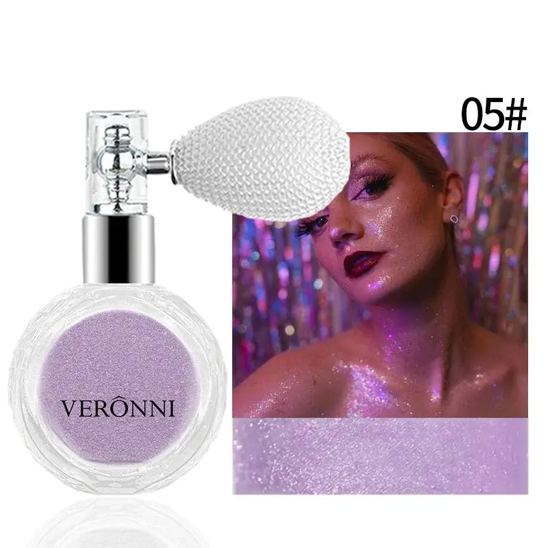 Diamond Highlighter Glitter Spray High Gloss Fairy Powder Shimmer Sparkle Powder Makeup for Face Body Highlight Face Body Makeup BareGlow