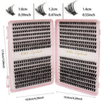 640pcs DIY D-Curl Eyelashes 10-14mm Natural Look Wispy Lashes 40P/80P Cluster for Personal Use BareGlow