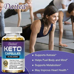 Keto Capsules - Weight & Fat Management, Burn Belly Fat, Detoxification, Digestion, Immunity - High Strength Ketone Supplement BareGlow