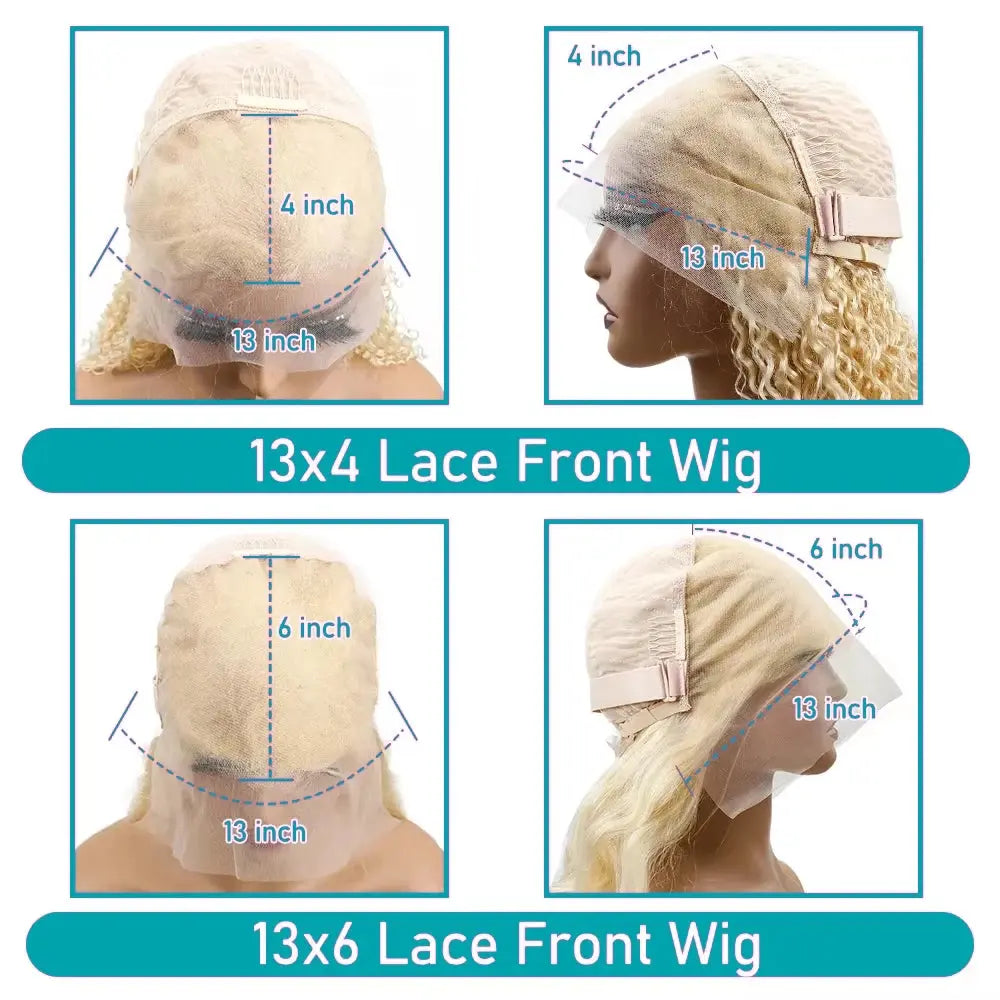 613 13x6 Lace Front Wig Human Hair Body Wave Blonde Lace Frontal Wigs for Women 220 Density Natural Hairline With Baby Hair BareGlow