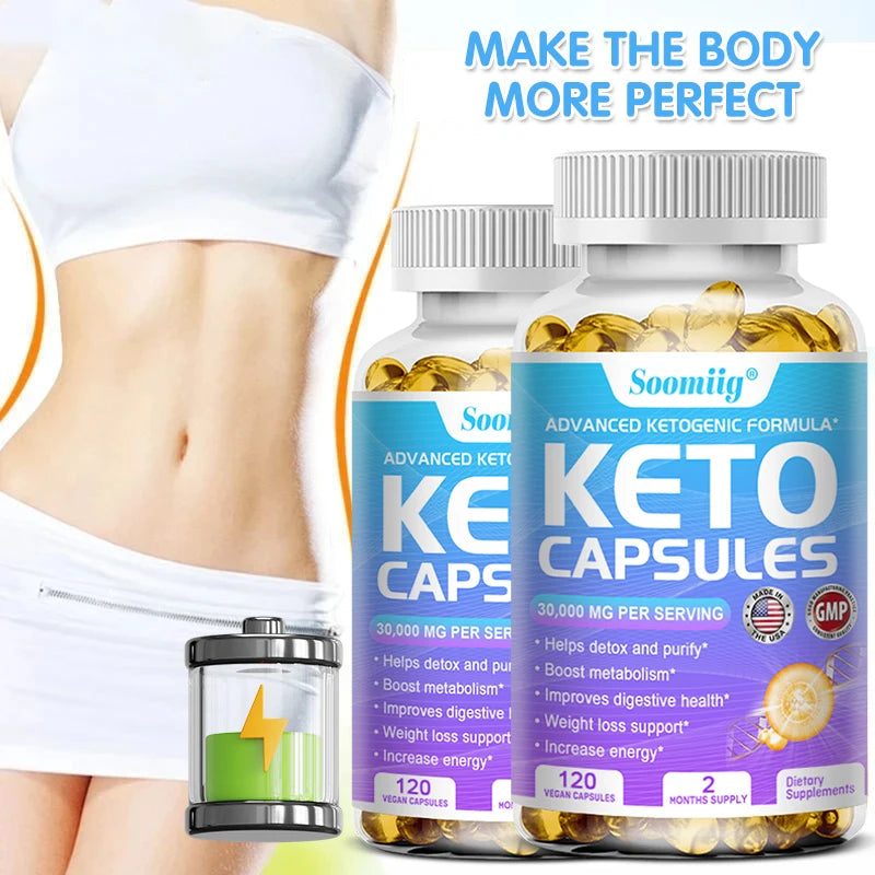 Keto Capsules - Fat Burning, Detoxification, Weight Loss, Metabolism Boost, Weight Management, Immune System Boost BareGlow