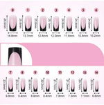 60PCS/box High Quality Nail Art Tips Toe Press On Nails White Black Pink Blue French Tips False Nails Tip Fake Nails Short BareGlow