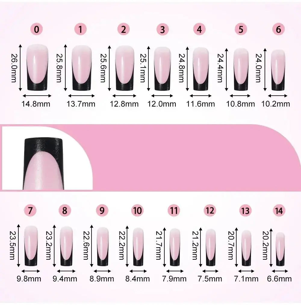 60PCS/box High Quality Nail Art Tips Toe Press On Nails White Black Pink Blue French Tips False Nails Tip Fake Nails Short BareGlow