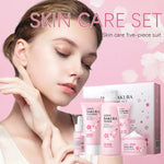 5/3pcs/Set Sakura Skin Care Sets Face Cream Serum Toner Facial Cleanser Sunscreen Eye Cream Gift Box Face Skin Care Set Product BareGlow