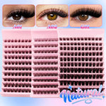 120Pcs Natural Eyelash Cluster Set, D Curl 8–16mm Mixed Length, Soft Band & Lightweight, Reusable False Eyelashes Cat Eye Effect BareGlow