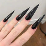 24Pcs French Square Press On Nails Dark Style Matte Finish Press On Nails Artificial Manicure Tool Nail Tips Wearable Fake Nails BareGlow