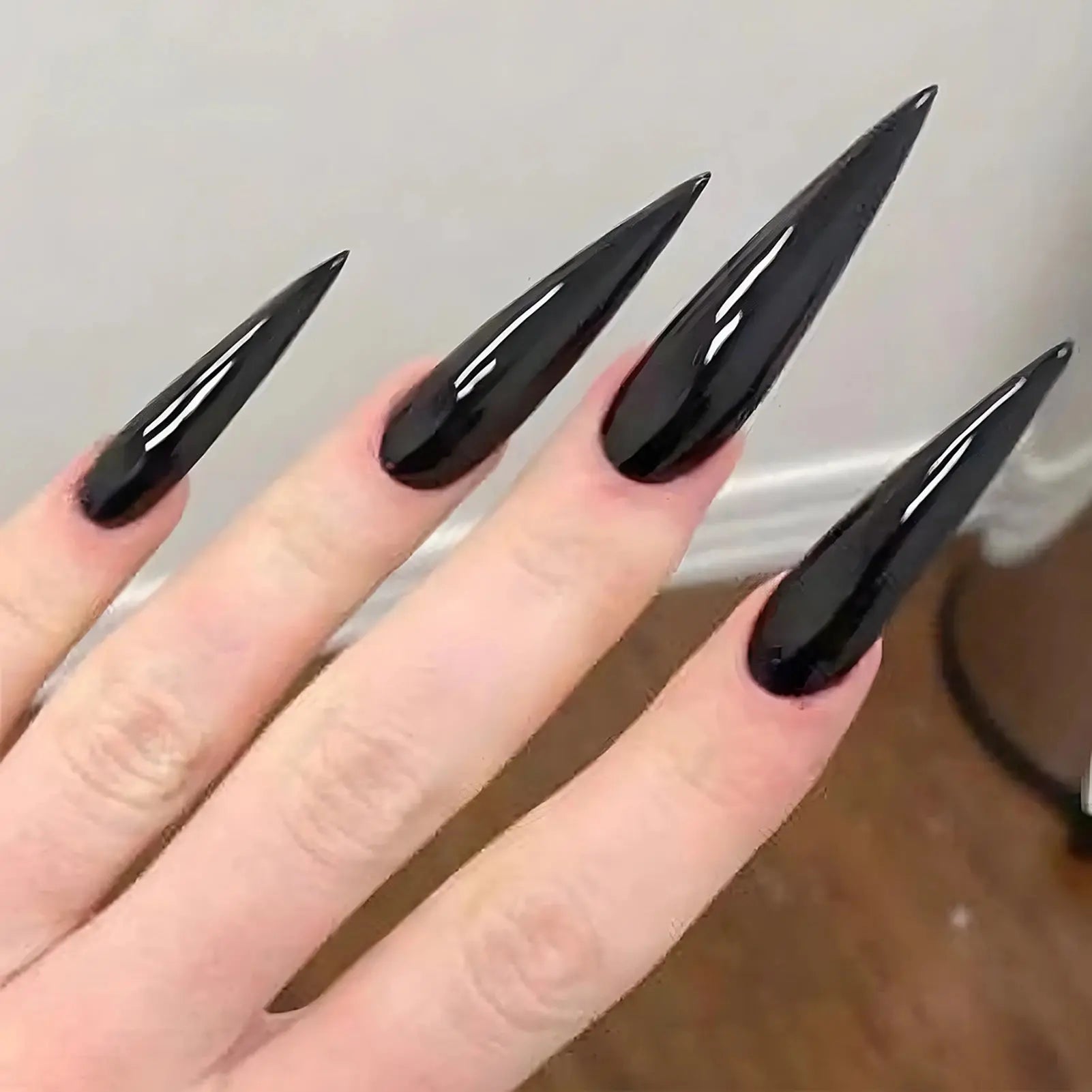 24Pcs French Square Press On Nails Dark Style Matte Finish Press On Nails Artificial Manicure Tool Nail Tips Wearable Fake Nails BareGlow