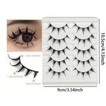 Anime-Inspired False Eyelashes, 5 Pairs Cartoon Eye Faux Lashes, Dramatic Look Demon Style, Volumizing & Lengthening BareGlow