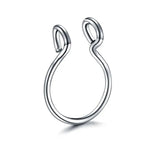 5pcs Stainless Steel Magnet Fake Nose Ring Hoop Fake Piercing Hoop Septum Rings For Women Fashion Gothic Rock Body Jewelry Gifts BareGlow